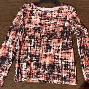 Croft & Barrow Women's Long Sleeve Top - Pink and Black